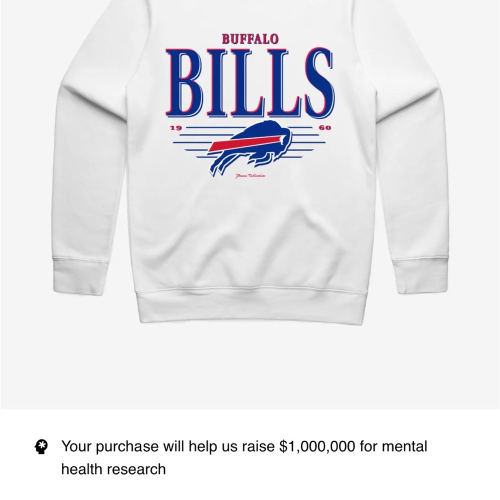 Buffalo Bills Vintage Crewneck - White NWT